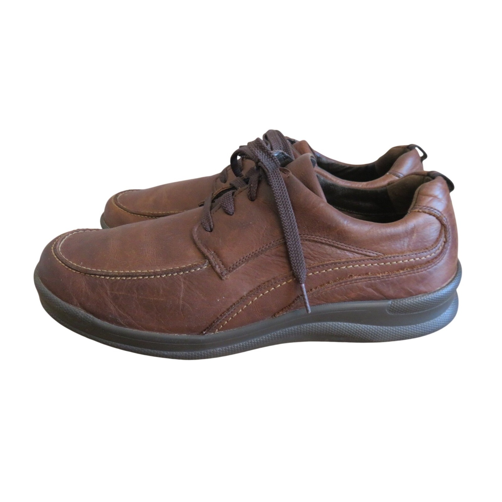 Sas Move On Mens Brown Leather Walking Shoes Moc Toe Lace Up 12.5 N Made In Usa